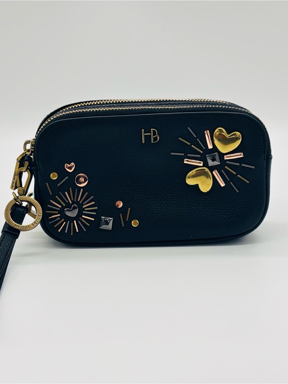 Henri Bendel Black Studded Wristlet